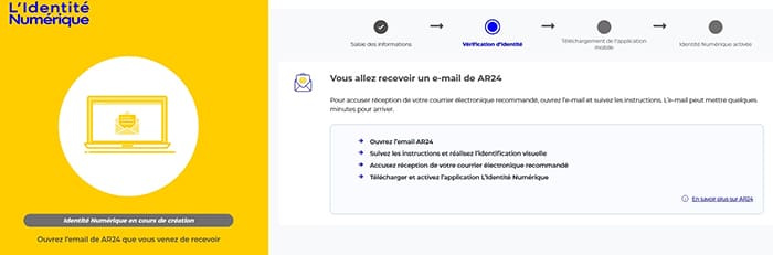 mail AR24 pour authentification numérique